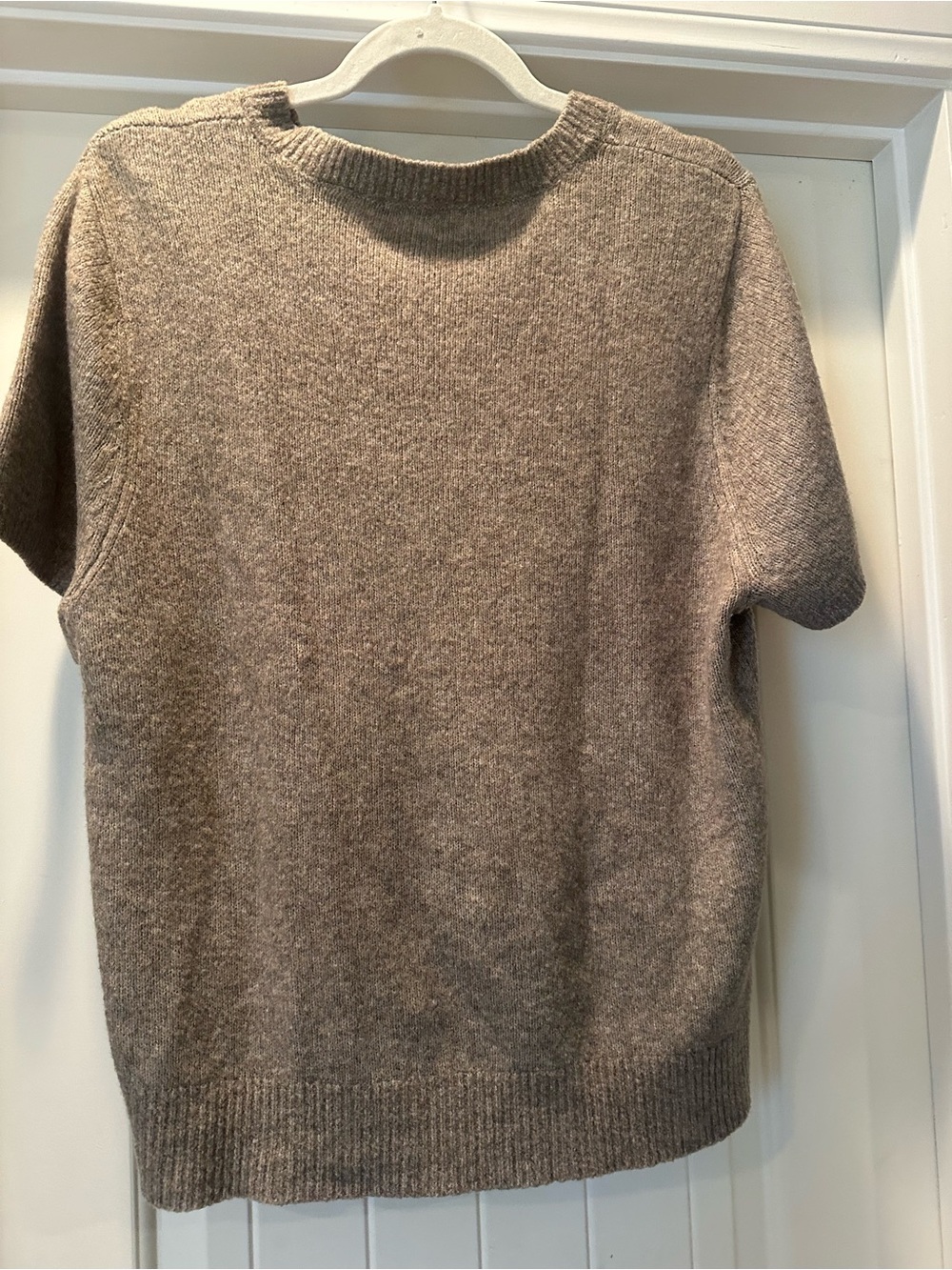 Abercrombie Taupe Tan Short Sleeve Soft Sweater XL Neutral - Picture 5 of 7